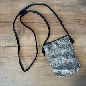 Free People Gold Metallic Crossbody Bag